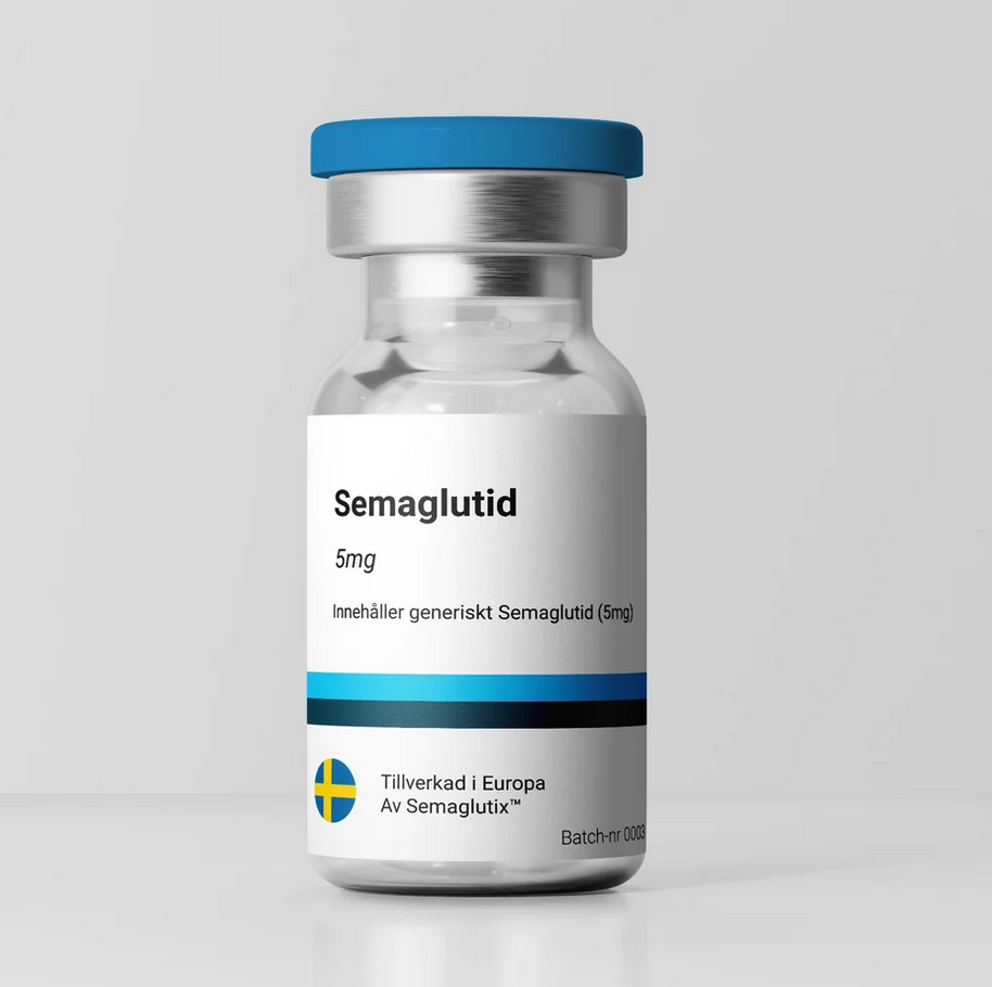 Bildet viser et hetteglass med Semaglutide fra Semaglutix